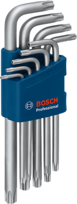 Bộ lục giác Torx 9 chi tiết Bosch kèm cán bằng thép S2.