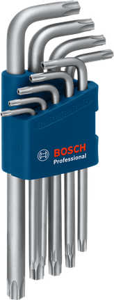 Bộ lục giác Torx 9 chi tiết Bosch kèm cán bằng thép S2.