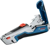 Dao cắt thảm đa năng Bosch có thể thu gọn, kèm lưỡi dao dự phòng.
