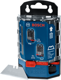 Hộp đựng lưỡi dao Bosch kèm 50 lưỡi dao thay thế.