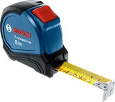 Thước dây Bosch 8m với lưỡi màu vàng được kéo dài.