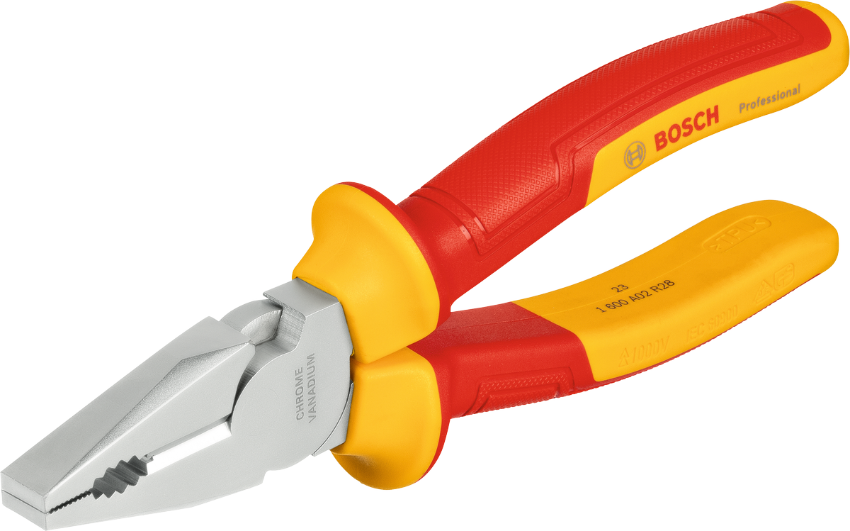 Kìm kết hợp Bosch VDE 180 mm dùng cho công việc điện.