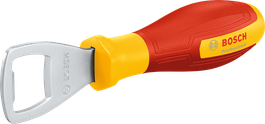 Dụng cụ mở nắp chai Bosch với tay cầm màu vàng và đỏ.
