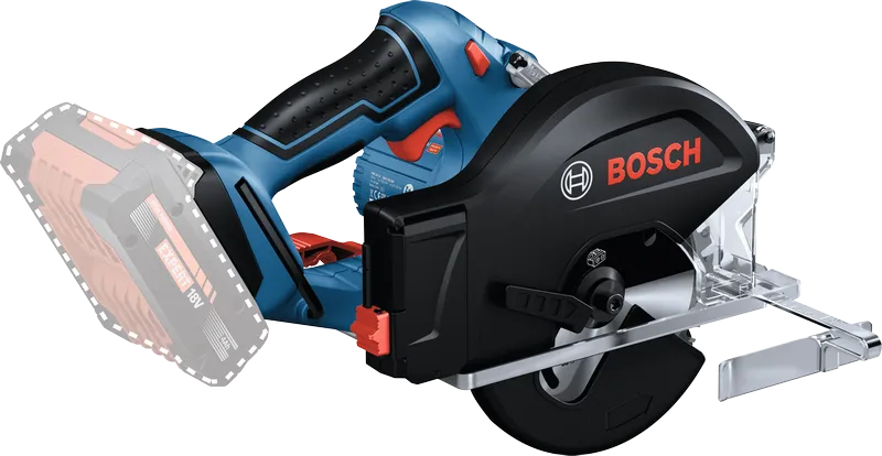 Máy cưa tròn không dây Bosch GKM 18V-50 dùng để cắt gỗ.