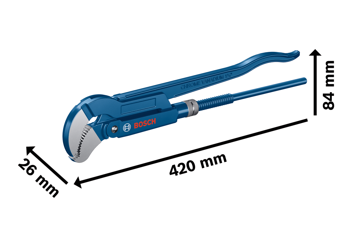 Mỏ lết nước góc 45°, 420 mm chuyên nghiệp