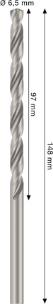 Mũi khoan xoắn Bosch PRO Metal HSS-G 6,5x97x148 mm.