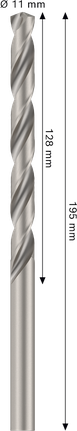 Mũi khoan xoắn Bosch PRO Metal HSS-G 11x195 mm.