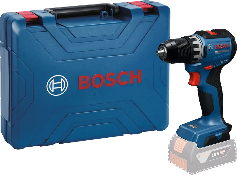 Máy khoan pin Bosch GSB 18V-52 có hộp đựng.