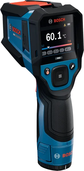 Máy dò nhiệt Bosch GIS 800 có màn hình hiển thị kỹ thuật số.