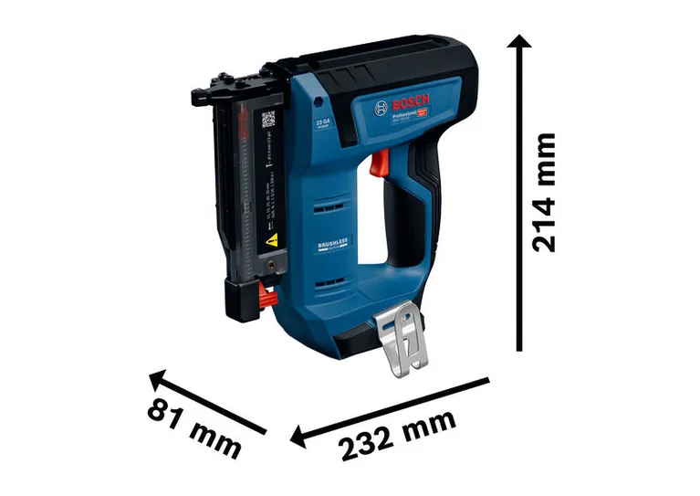 Máy bắn đinh không dây Bosch GNH 18V-35 kèm kích thước.