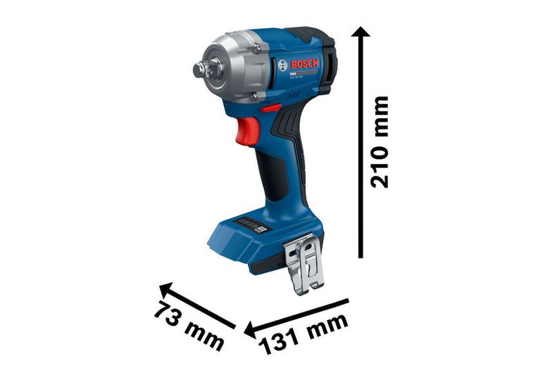 Máy siết bu lông dùng pin Bosch GDS 18V-350 có kích thước.