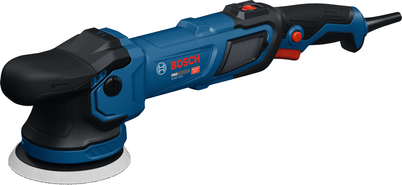Máy đánh bóng Bosch GPX9-125S với tay cầm tiện dụng.