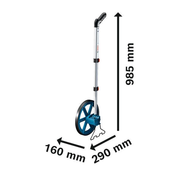 Bánh xe đo Bosch GWM29-11 có chiều cao 985 mm.
