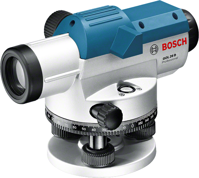 Máy thủy bình quang học Bosch GOL 26 D có độ phóng đại 26x.