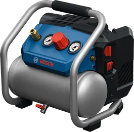Máy nén khí Bosch GKO18V-51 với đồng hồ đo điều khiển.