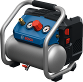 Máy nén khí Bosch GKO18V-51 với đồng hồ đo điều khiển.