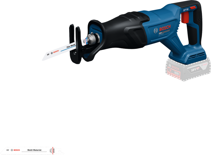 Máy cưa lọng Bosch GSA 18V-28 có lưỡi cưa.