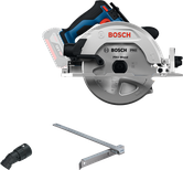 Máy cưa tròn Bosch GKS18V-68-2 dùng để cắt gỗ.