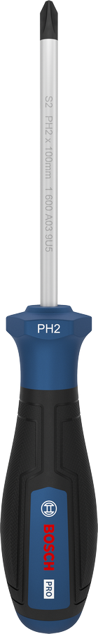 Tua vít Bosch PRO PH2 x 100 mm có tay cầm tiện dụng.