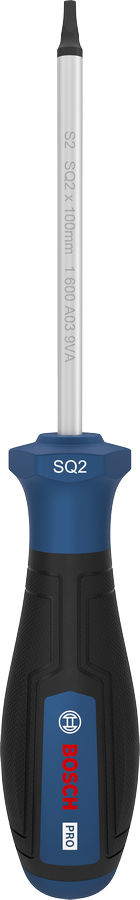 Tua vít Bosch PRO SQ2 x 100 mm có tay cầm tiện dụng.