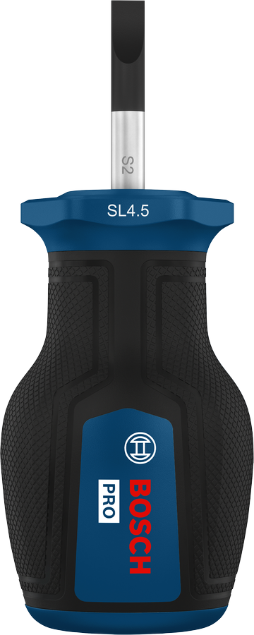Tua vít Bosch PRO Stubby SL1.0x4.5 có tay cầm tiện dụng.