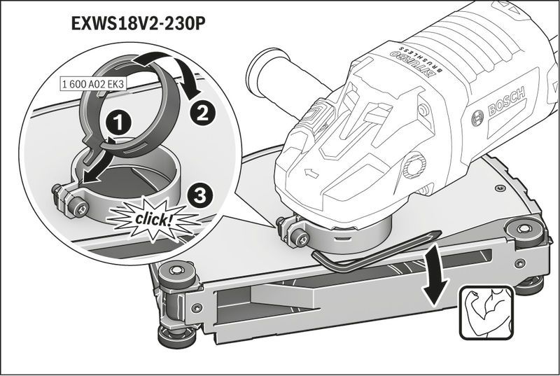 Lắp đặt kẹp bảo vệ.