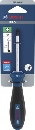 Tua vít Bosch PRO PZ1 x 75 mm với tay cầm tiện dụng.