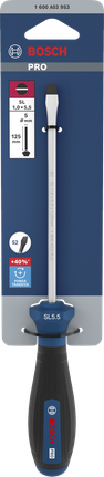 Tua vít Bosch PRO SL 1.0 x 5.5 x 125 mm dùng cho vít đầu dẹt.