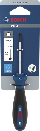 Tua vít Bosch PRO H2 x 60 mm với tay cầm tiện dụng.