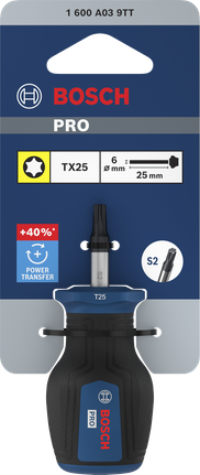 Tua vít ngắn Bosch PRO TX25 với khả năng truyền lực mạnh mẽ.