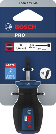 Tua vít ngắn Bosch PRO SL 1.0 x 4.5 x 25 mm.