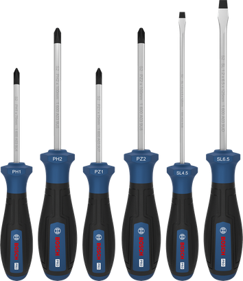Bộ tua vít PRO PH/PZ/SL, 6 chi tiết