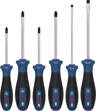 Bộ tua vít Bosch PRO PH/PZ/SL 6 chi tiết với cán S2.