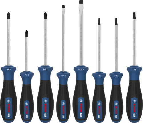 Bộ tua vít Bosch PRO 8 món với cán S2.
