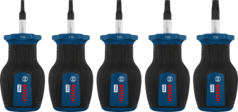Bộ tua vít ngắn Bosch PRO TX 5 chi tiết với cán S2.