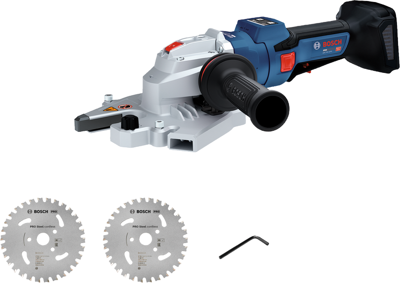 Máy cưa kim loại không dây Bosch GBC18V-32PS kèm lưỡi cưa.