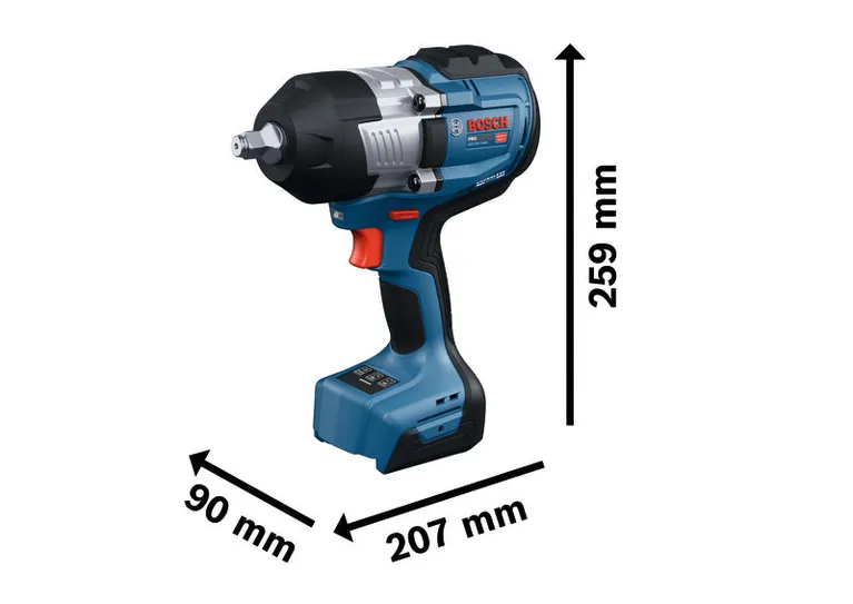 Thông số kích thước của máy siết bu lông Bosch GDS18V-1400.