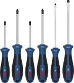 Bộ tua vít Bosch PH/PZ/SL, cán bằng crom vanadi.