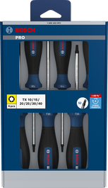 Bộ tua vít Bosch PRO TX 6 chi tiết với cán thép S2.