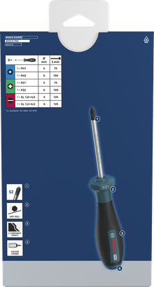 Bộ tua vít PRO PH/PZ/SL, 6 chi tiết