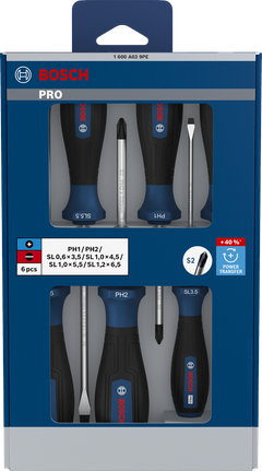 Bộ tua vít Bosch PRO PH/SL 6 chi tiết với cán S2.