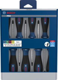 Bộ tua vít Bosch PRO 8 chi tiết với trục S2.