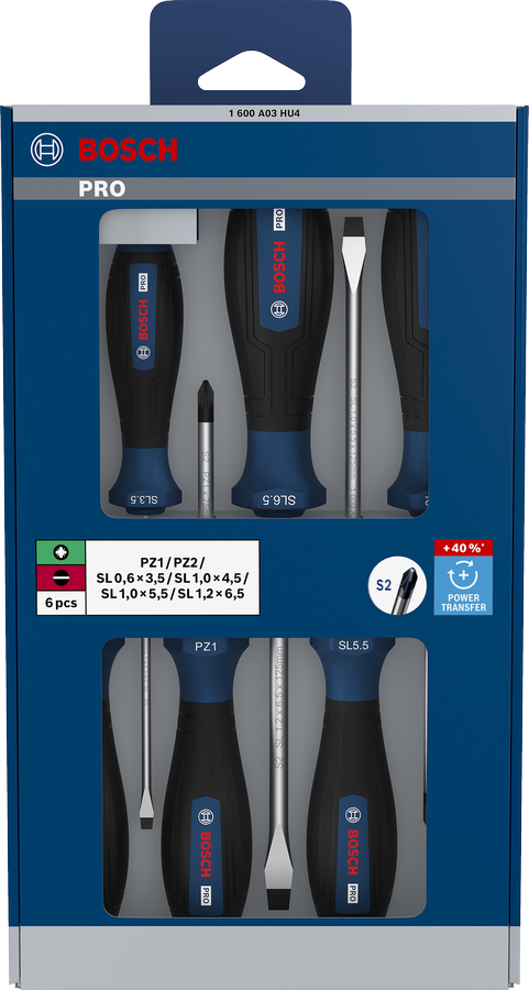 Bộ tua vít PRO PZ/SL, 6 chi tiết
