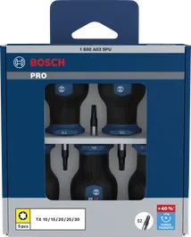 Bộ tua vít ngắn Bosch PRO TX 5 chi tiết với cán S2.