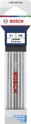 Bộ 6 ruột bút chì Bosch HB 2.8 mm.