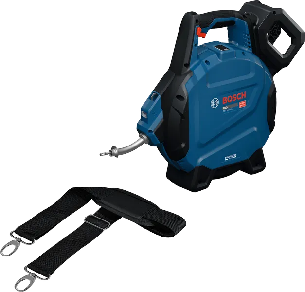 Máy bơm hơi không dây Bosch GFT18V-30 kèm dây đeo.