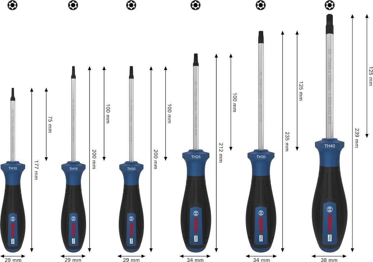 Bộ tua vít PRO Torx Security, 6 chi tiết