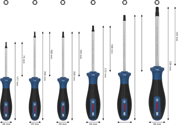 Bộ tua vít PRO Torx, 6 chi tiết