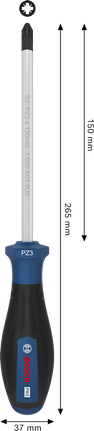Tua vít Bosch PRO PZ3 x 150 mm với tay cầm tiện dụng.