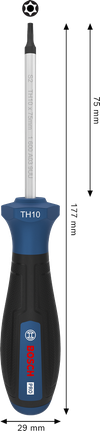 Tua vít Bosch PRO TH10 x 75 mm với tay cầm tiện dụng.